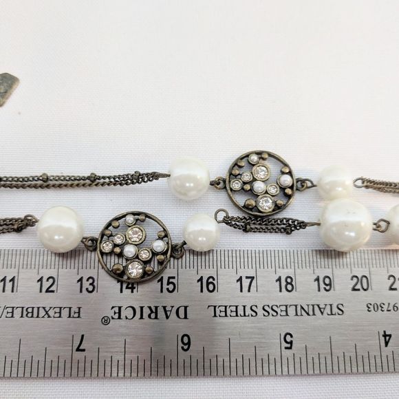 Vintage Multi Chain Necklace with Flower Disks - Picture 1 of 6